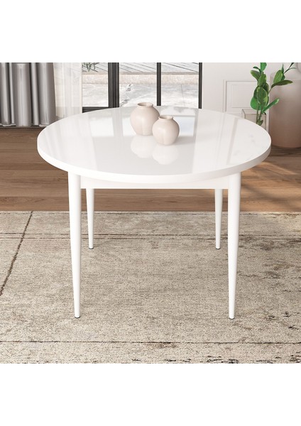 Concept Tor Serisi, Yuvarlak Mutfak Masa Takımı, Beyaz Masa ve 4 Sandalye fiyatları