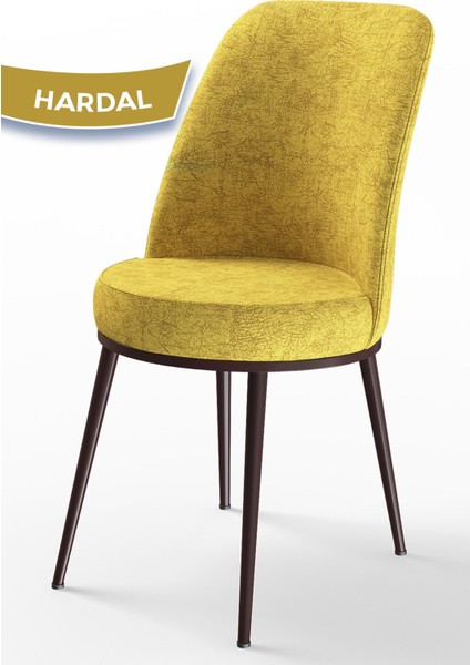 Concept Tor Serisi, Yuvarlak Mutfak Masa Takımı, Barok Ahşap Desen Masa ve 4 Sandalye