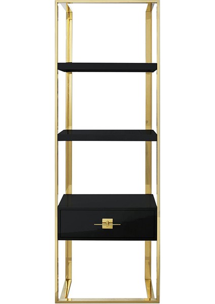 Rihanna Gold Metal Siyah Çalışma Masası ve 2 Adet Kitaplık fiyatları