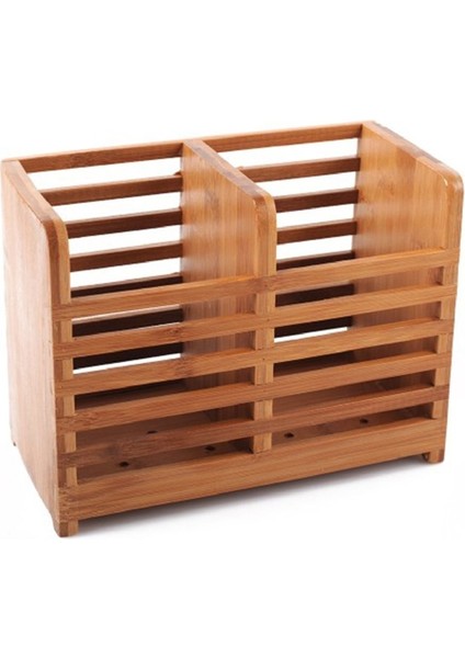 Bambu Ikili Kaşıklık Bölmeli Kaşıklık