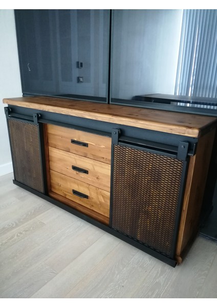 Masif Ahşap 3 Çekmeceli Sürgülü Konsol-Ofis-Dosya Dolap 120*45*90 cm fiyatları