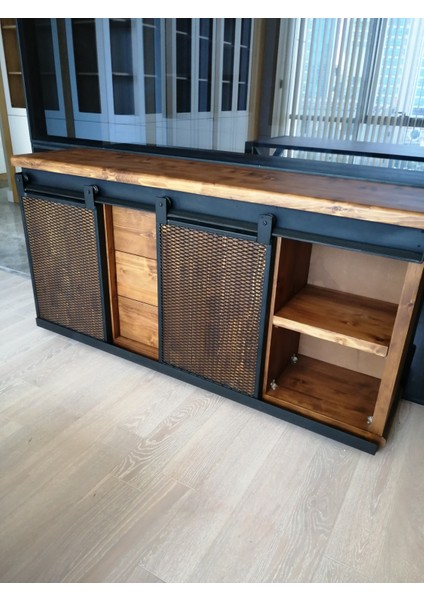 Masif Ahşap 3 Çekmeceli Sürgülü Konsol-Ofis-Dosya Dolap 120*45*90 cm modelleri