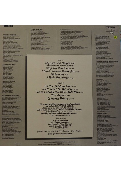 Inga Rumpf My Life Is A BOOGIE1978 Lp