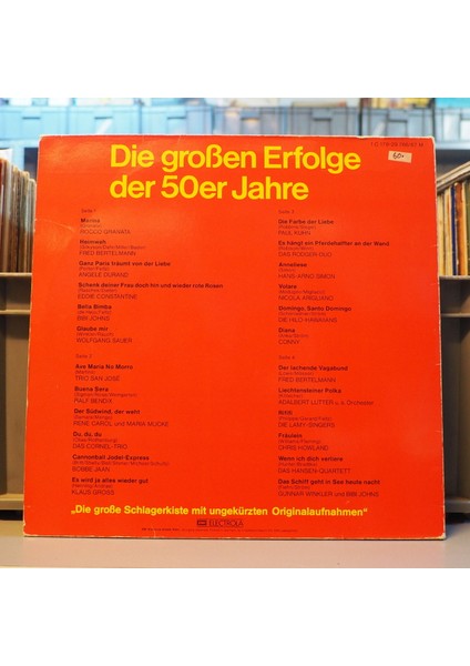 Die Grossen Erfolge Der 50ER Jahre 2 x Lp