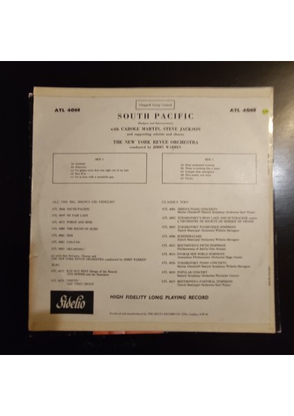 New York Revue Orchestra ? South Pacific*ingiltere 1962 Lp fiyatları