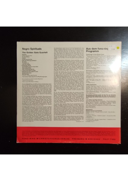 The Golden Gate Quartet * Negro Spirituals* Almanya Baskı 1957 Lp fiyatları