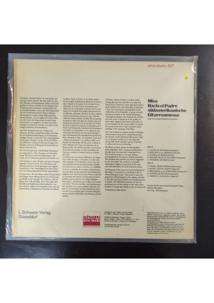 Misa Hacia El Padre * Südamerikanische Gitarrenmesse,almanya Baskı 1969 Lp fiyatları