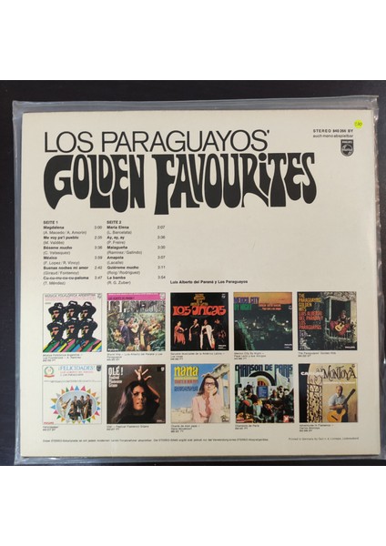 Luis Alberto Del Parana Y Los Paraguayos *golden Favourites,almanya Baskı 1969 Lp fiyatları