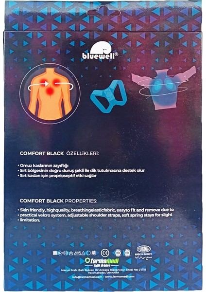 Dik Duruş Korsesi Comfort Black Bedensiz fiyatları