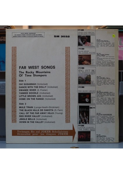 The Rocky Mountains Ol' Time Stompers* Far West Songs, Italyan Baskı 1970LP fiyatları