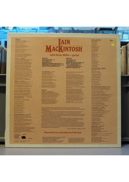 Iain Mackintosh - Standing Room Only Lp