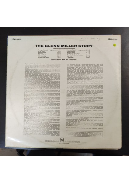 Werner Müller * Im Original Glenn Miller Sound,isviçre Baskı 1972 Lp