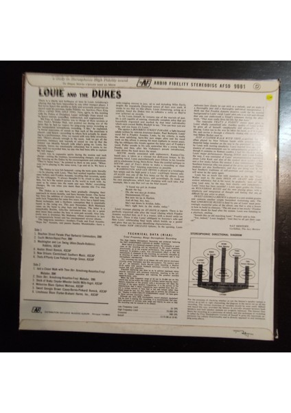 Louis Armstrong And The Dukes Of Dixieland ,fransa Baskı 1960 Lp