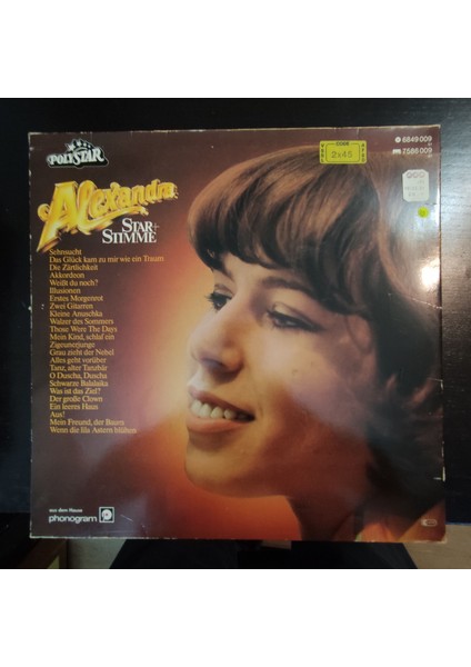 Alexandra *star + Stimme - Alle Ihre Schönsten Lieder ,almanya BASKI1981 2lp
