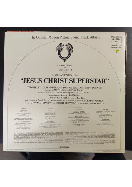 Various*jesus Christ Superstar(The Original Motion Picture Sound Track Alb,almanya Baskı 1973 2lp
