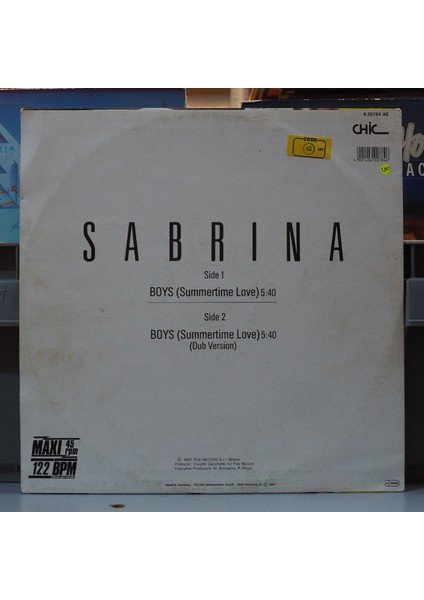 Sabrina * Boys (Summertime Love), Almanya Baskı 1987 Lp
