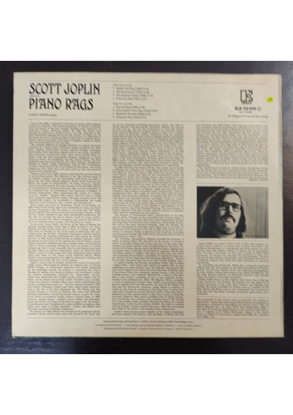 Scott Joplin, Joshua Rifkin * Piano Rags By Scott Joplin*almanya Baskı 1974 Lp