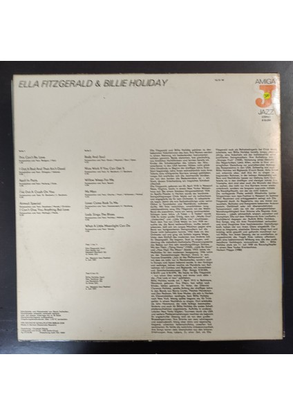 Ella Fitzgerald & Billie Holiday* Ella Fitzgerald Und Billie Holiday,almanya Baskı 1958 Lp fiyatları