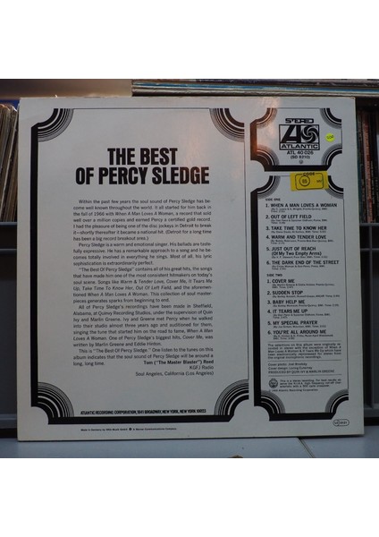 Percy Sledge - The Best Of Percy Sledge, Almanya Baskı 1969 Lp