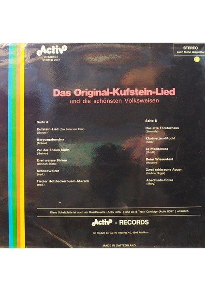 Das Original Kufsteinlied Und Die Schönsten VOLKSWEISEN1978 Lp