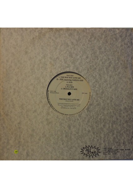 Ganja Ash The Way You Love Me 1991 Lp