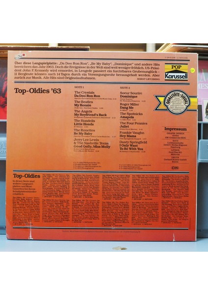 63ER Top Oldies,almanya Baskı 1964 Lp