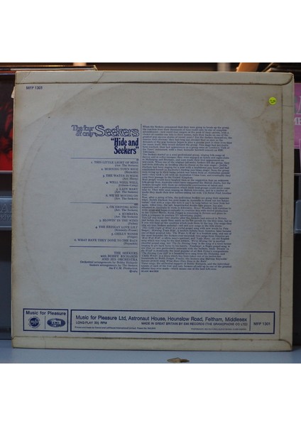 The Seekers * The Four & Only Seekers ,ingiltere Baskı 1969 Lp fiyatları