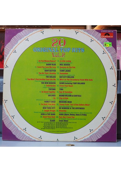 20 Original Top Hits Vol. 2 ,almanya Baskı 1974 Lp fiyatları