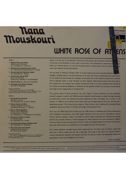 Nana Mouskouri ? White Rose Of Athens Lp fiyatları