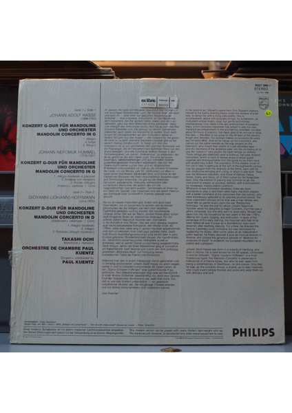 Hummel,hasse,hoffmann*mandolinenkonzerte,mandolin Concertos,hollanda Baskı 1981 Lp fiyatları