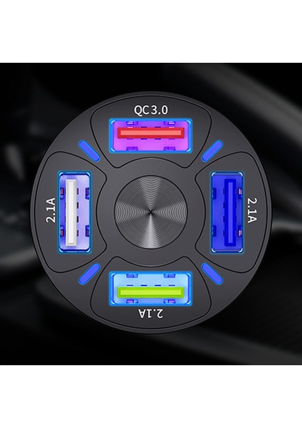 Qc3.0 4- Port Çıkışlı Çoklu USB Araç Şarjı Şarj Aleti