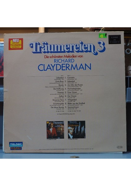 Richard Clayderman * Träumereien 3 ? Die Schönsten Melodien Von,almanya Baskı 1981 Lp