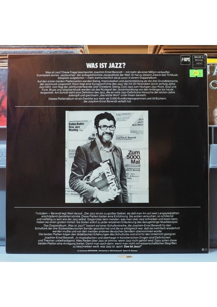Joachim-Ernst Berendt* Was Ist Jazz ,almanya Baskı 1977 2lp
