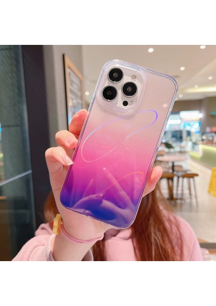 Iphone 13 Pembe Mor X8 Için Lazer Tpu Kılıfı (Yurt Dışından)