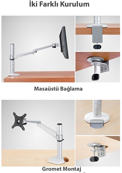 Ergonomik Notebook Stand ve Vesa Monitör Tutucu Kol Oa 7x