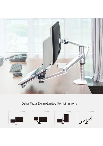 Ergonomik Notebook Stand ve Vesa Monitör Tutucu Kol Oa 7x