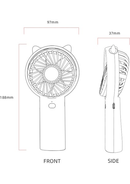 WT-F30 Handhd Ectric Fan Beyaz (Yurt Dışından)