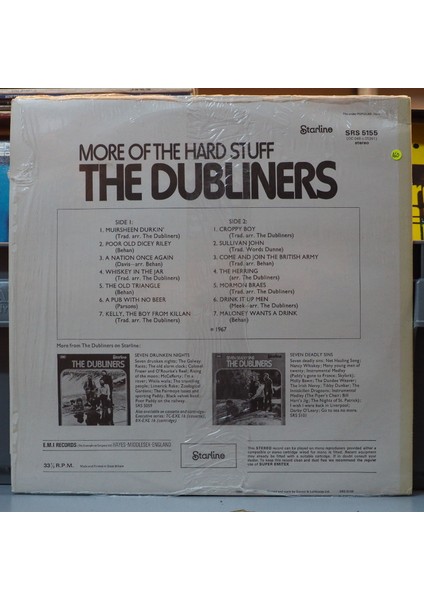 The Dubliners * More Of The Hard Stuff,ingiliz Baskı 1973 Lp