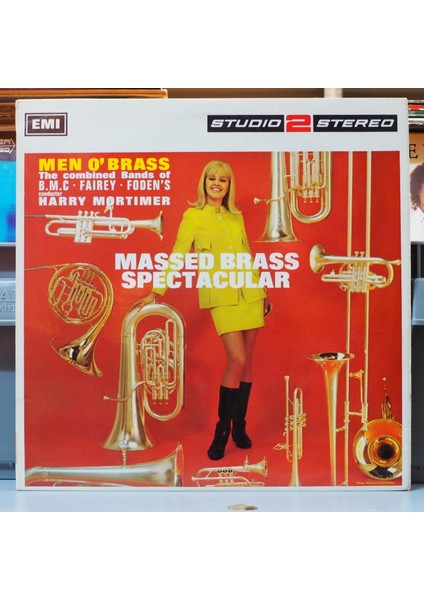 Men O' Brass, Harry Mortimer * Massed Brass Spectacular,ingiliz Baskı 1967 Lp