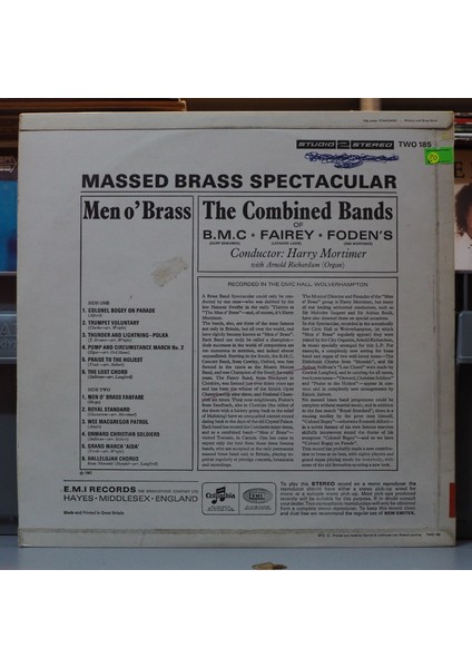 Men O' Brass, Harry Mortimer * Massed Brass Spectacular,ingiliz Baskı 1967 Lp fiyatları
