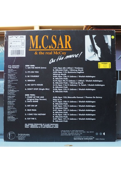 M.c. Sar & The Real Mccoy* On The Move!,almanya Baskı 1990LP fiyatları
