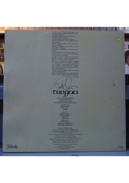 Renato Zero * Tregua ,italyan Baskı 1980 2lp