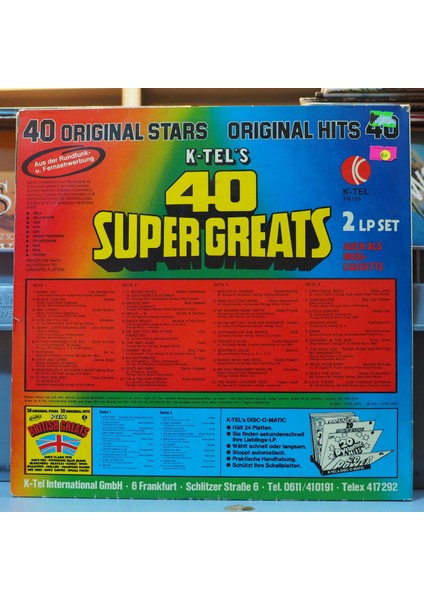 K-Tel's 40 Super Greats ,almanya Baskı 1975 2lp