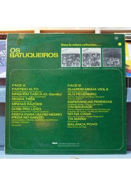 Os Batuqueiros * Brazil Os Batuqueiros,fransa Baskı 1972 Lp