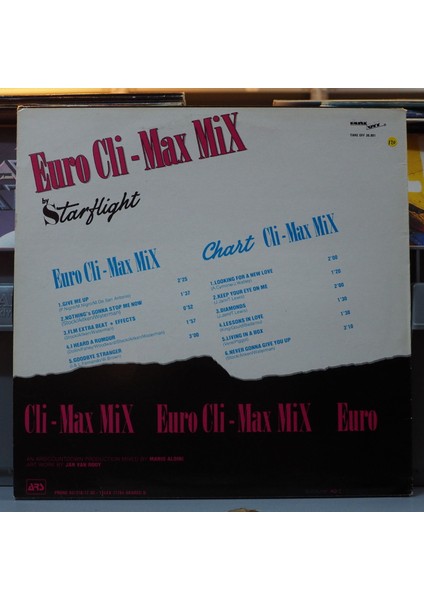 Starflight*euro Cli-Max Mix ,belçika Baskı 1987 Lp