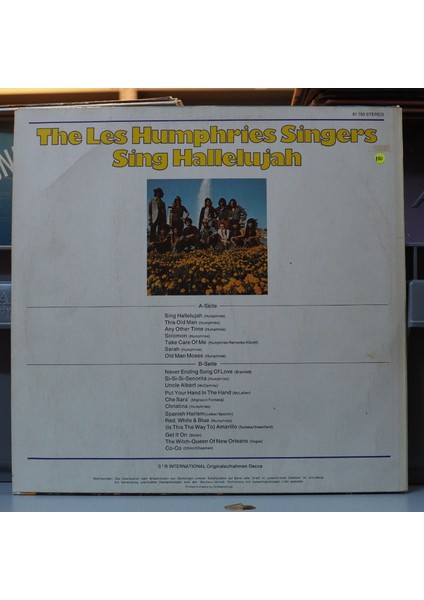 The Les Humphries Singers* Sing Hallelujah ,avuturya Baskı 1972 Lp