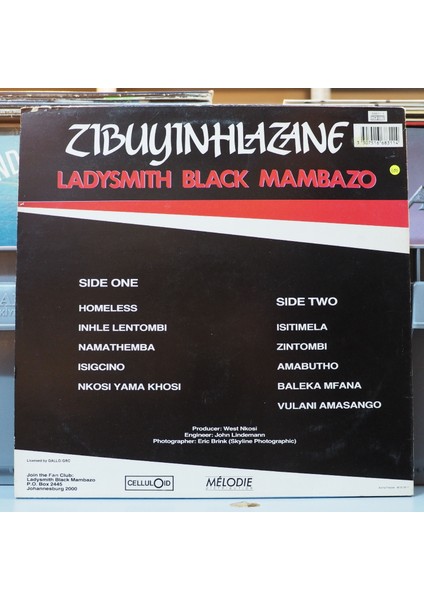 Ladysmith Black Mambazo * Zibuyinhlazane ,güney Afrika Baskı 1986 Lp