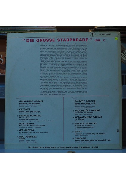 Die Grosse Starparade Nr. 1 ,fransa Baskı 1969LP fiyatları