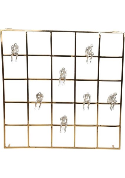 Lucky Art Gold Gümüş Düşünen Adamlar Tablo/dekor 79CM