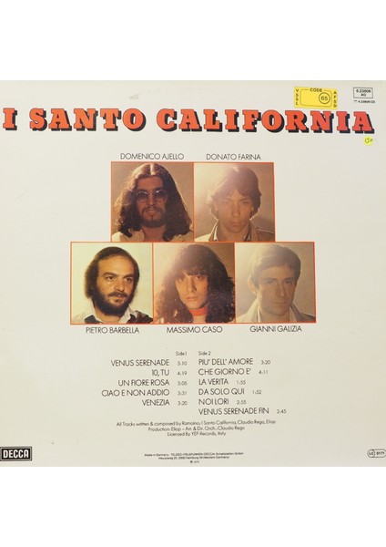 I Santo California Venezia 1979 Lp